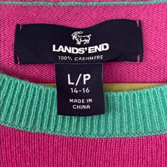 Lands' End Ladies Petite Pink Cashmere Crew Neck Sweater LP - Picture 4 of 5
